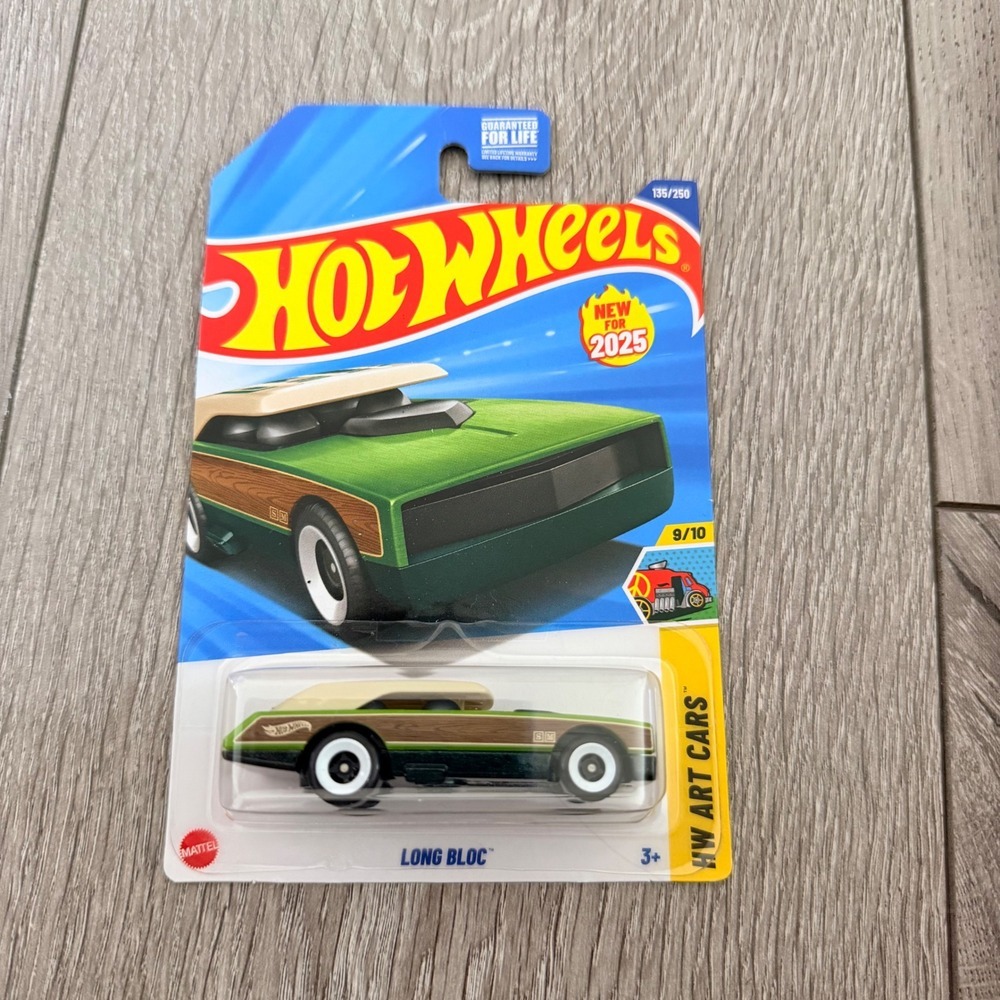 Hot Wheels Long Bloc Green Wood Panel HW Art Cars 135/250